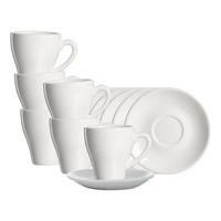KAFFEEBECHER MIT UNTERTASSEN Bari weiß 300 ml 6er Set - Weiß, Keramik (14.5/11/14.5cm) - Ritzenhoff Breker