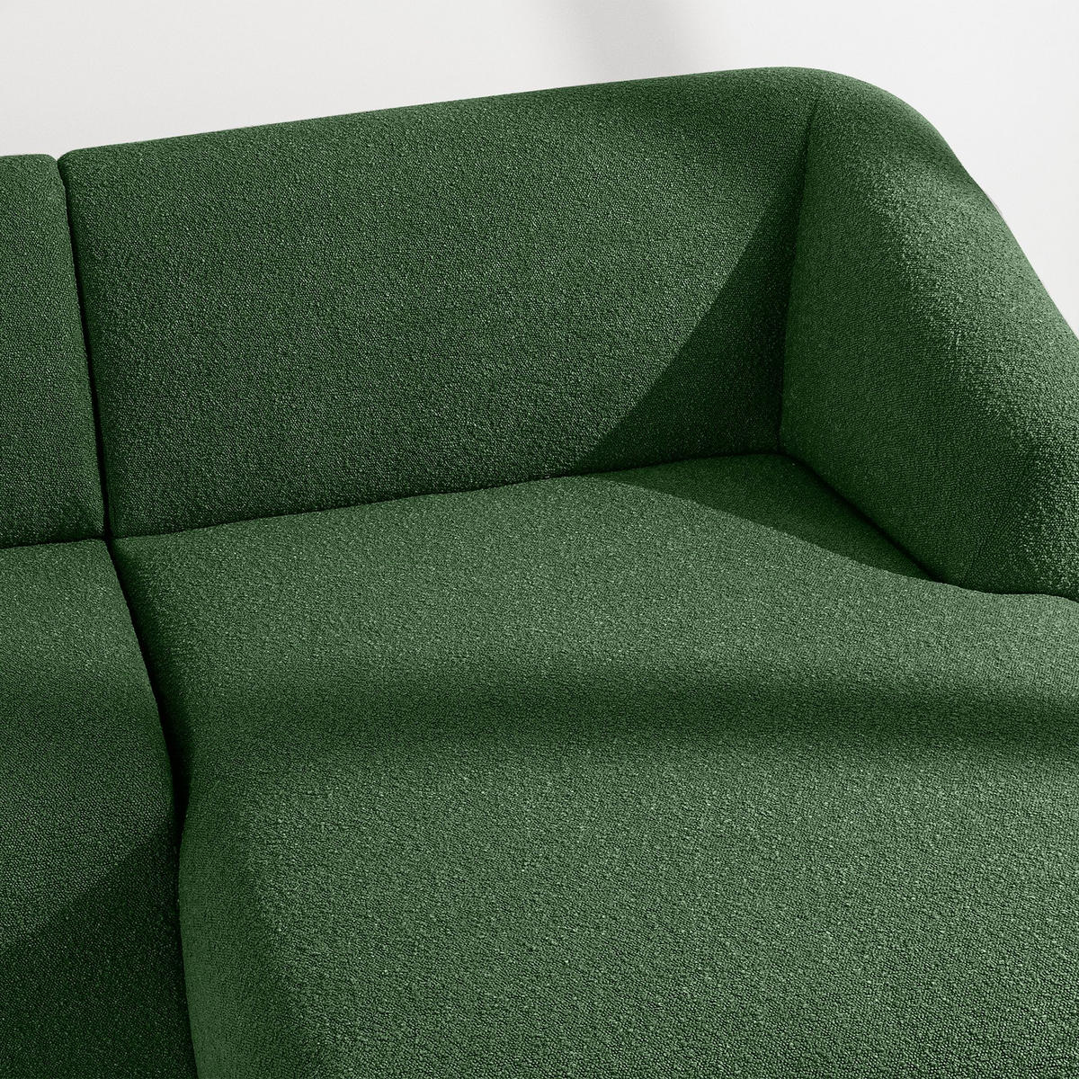ECKSOFA RECHTS VIRA, Grün, Bouclé - Schwarz/Grün, Holz/Holzwerkstoff (300/160cm) - KONSIMO®