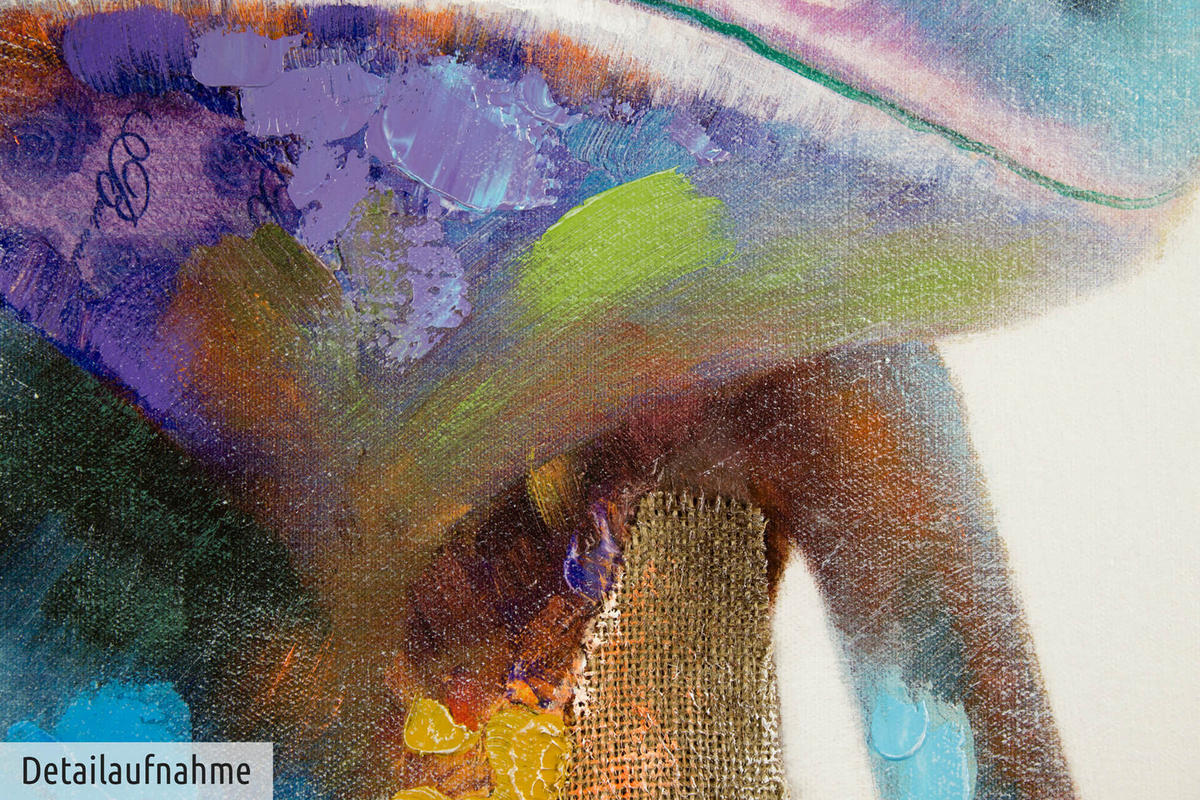 ÖLGEMÄLDE 80/80 cm - Multicolor, Holz/Textil (1.6/80cm) - KUNSTLOFT