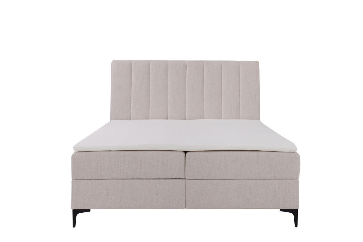 BOXSPRINGBETT SERANO mit Topper und Bettkasten, Beige, 120x200 cm - Beige, Textil (120/200cm) - KS Home Concept