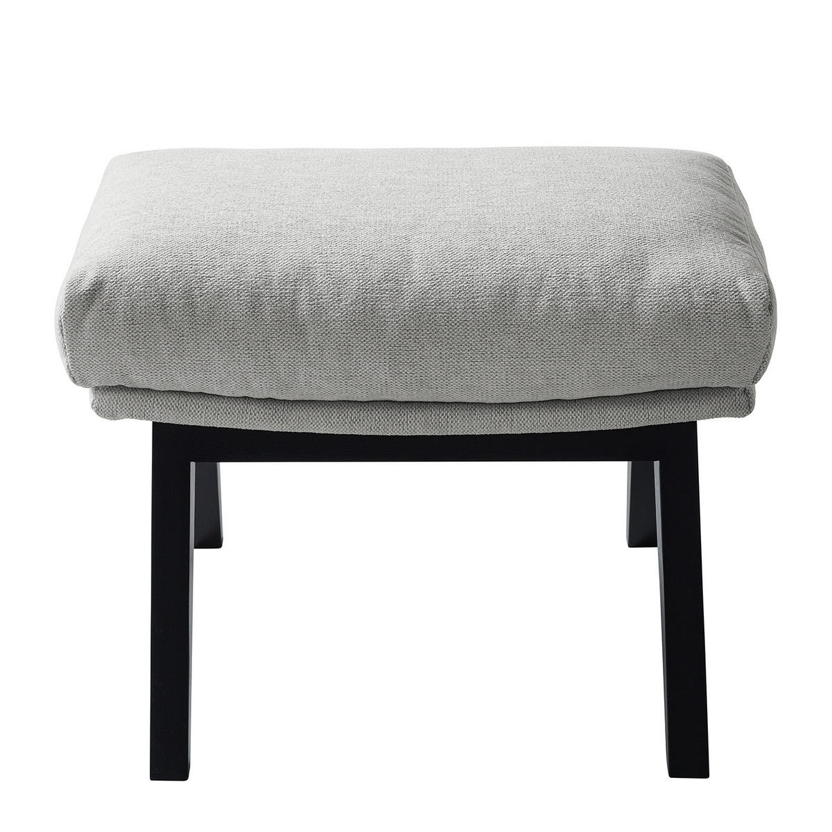 POLSTERHOCKER - Hellgrau/Schwarz, Eichenholz/Textil (54/41/41cm) - home24