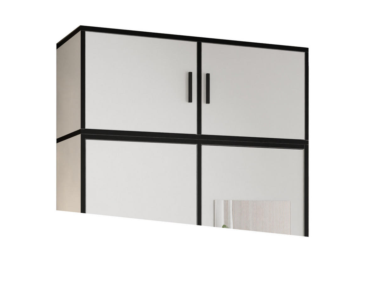 DREHTÜRENSCHRANK ROJ MIT AUFSATZ 2D weiß - Weiß, Holzwerkstoff (105/247/39cm) - Kier Furniture
