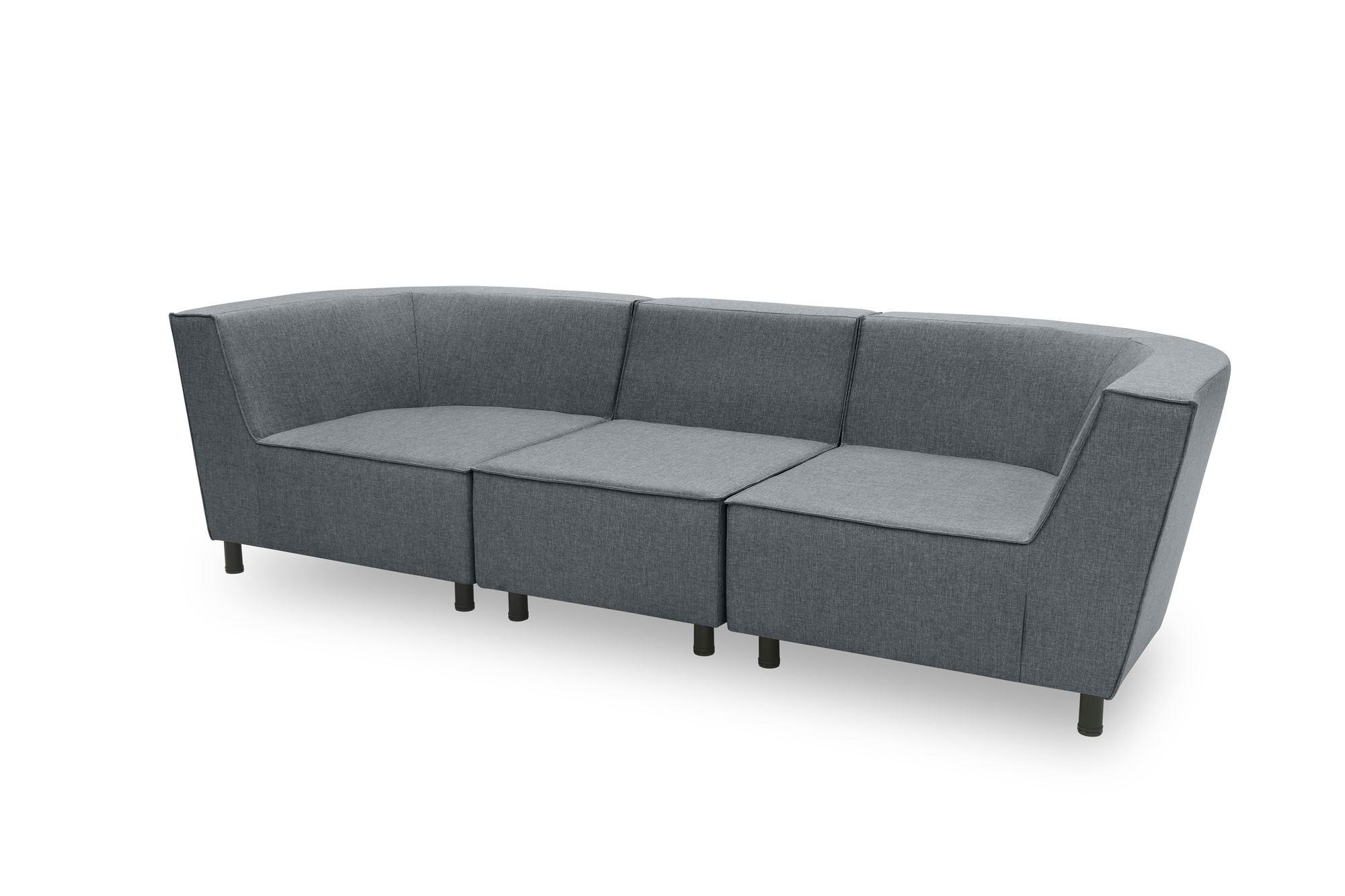 GARTENLOUNGE-SOFA 3-Sitzer Brandie 279x77x103 Outdoorbezug dunkelgrau - Grau, Kunststoff (279/77/103cm) - 58aufmkessel