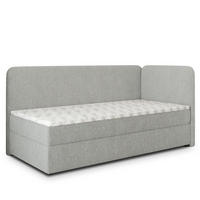 BOXBETT GINA 80x200 cm mit Matratze und Topper, H2+H3 - Hellgrau - Hellgrau, Holz (80/200cm) - MASSENO