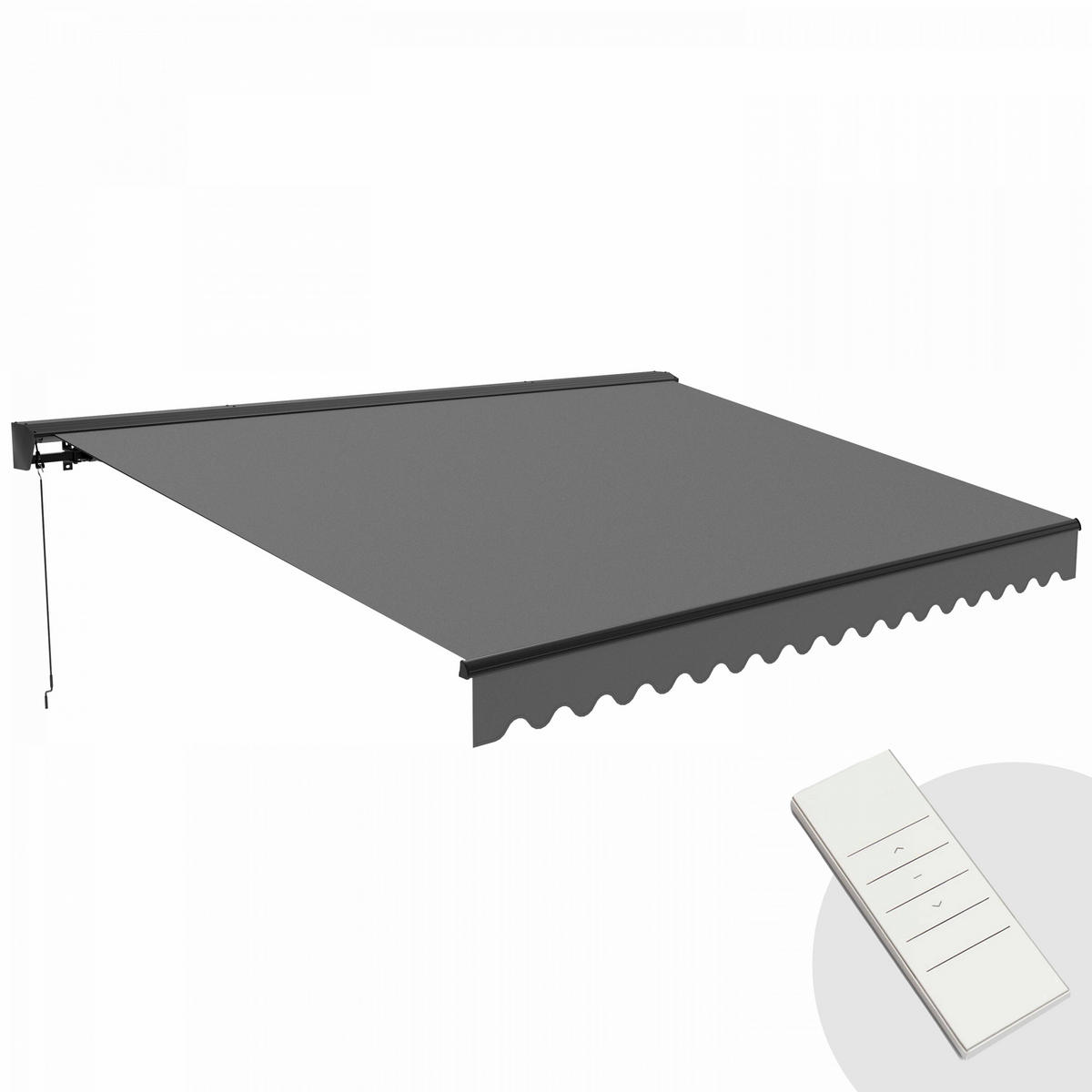 MARKISE elektrisch, Grau - Grau, Metall (300/1/400cm) - Oviala