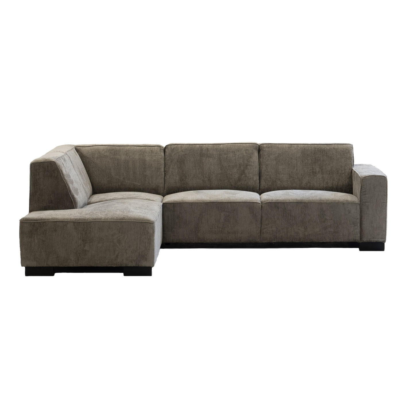 3,5-SITZER-ECKSOFA mit ecke auf der linke Seite aus Stoff, taupe - Taupe, Holz (274/205cm) - Giga Meubel