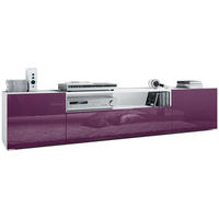 LOWBOARD Mogan Fronten in Brombeer Hochglanz - Brombeere, Holzwerkstoff (181/39/35cm) - Vladon