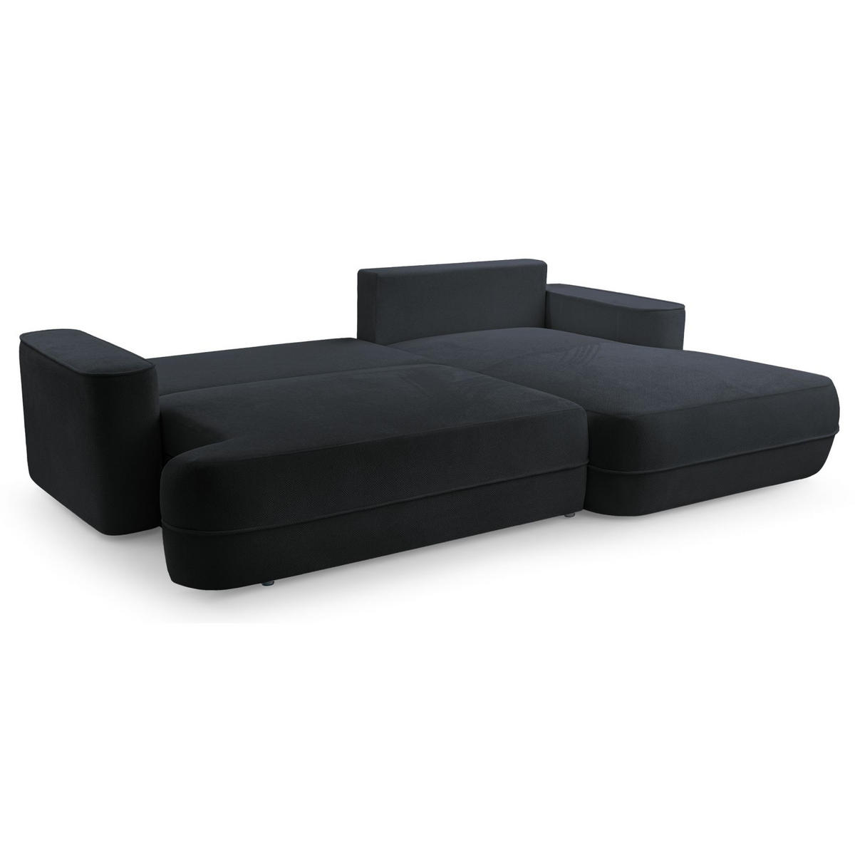 ECKSOFA Fuerro Schwarz Strukturstoff - Schwarz, Kunststoff/Textil (168/260cm) - Selsey