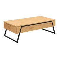 COUCHTISCH mit klappbarer Platte – Eichenfurnier – Natur – EBENORA - Naturfarben, Holz (120/60/61cm) - Vente-Unique