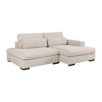 SCHLAFSOFA - 4 Personen-Sitzer - Samt - Beige - - Beige, Textil (223/80/158cm) - Vente-Unique