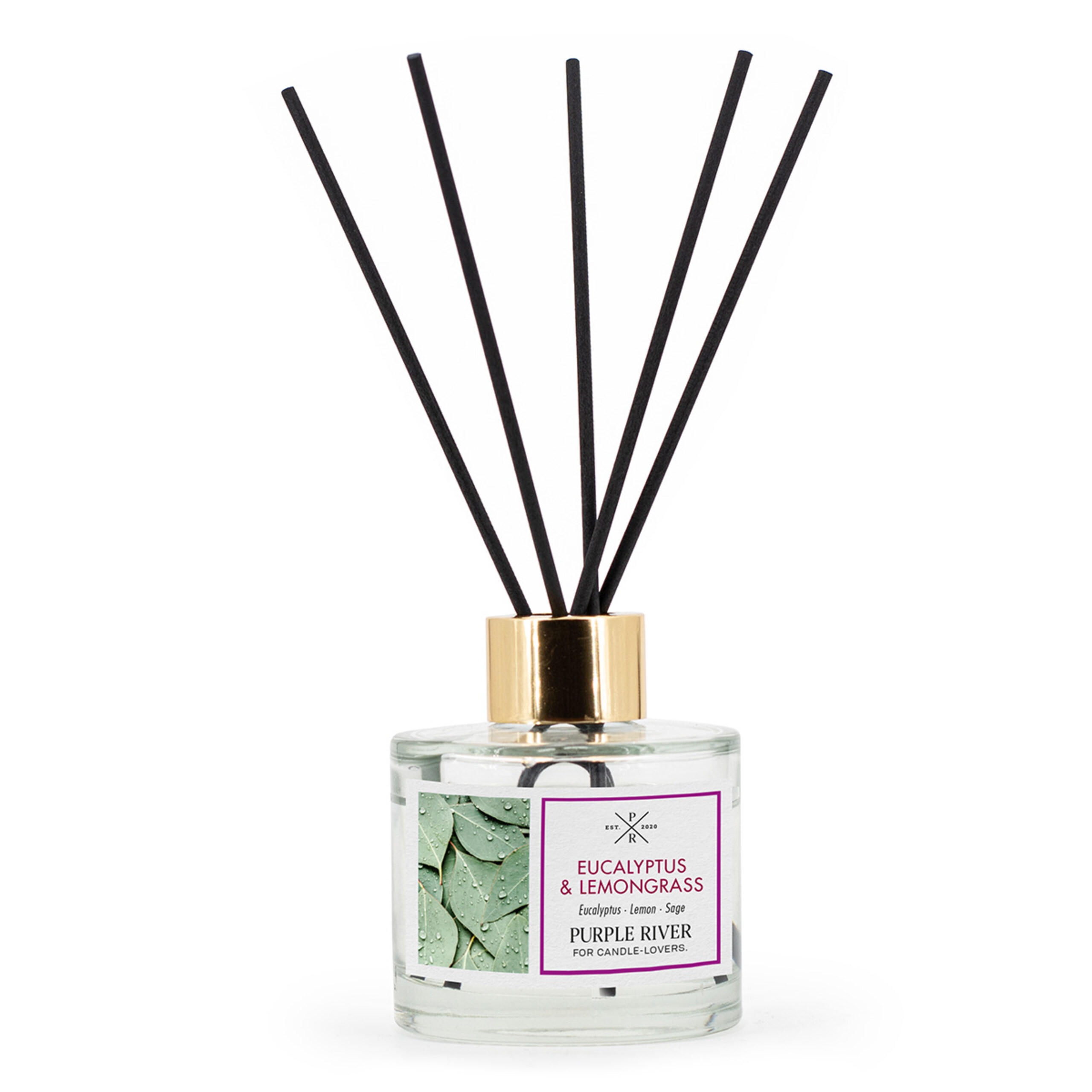DIFUZOR Alb sticlă 100 ml Eucalyptus & Lemongrass