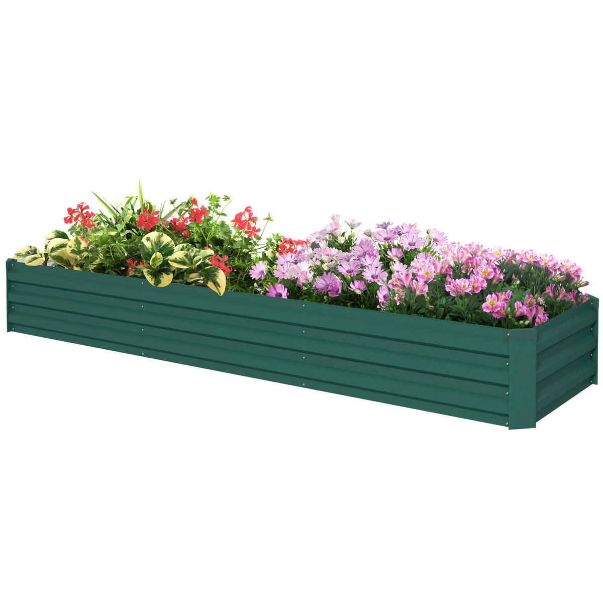 HOCHBEET DE-12224 rechteckig 240/60/30 cm mit offenem Boden Grün - Grün, Metall (240/30/60cm) - ComfortXL