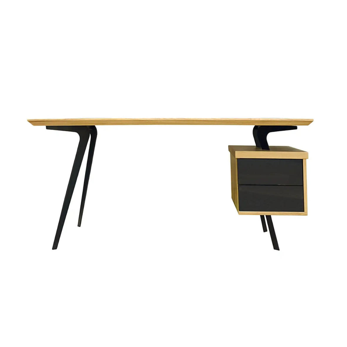 SCHREIBTISCH auf Metallbeinen für Ihr Büro/ Home Office VITA - Eichefarben, Holz (80/160/75cm) - Rawood Furniture