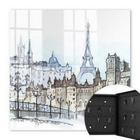 SCHLÜSSELBOX Schwarz 30x30 cm- Türöffnung nach rechts - Starker Turm - Blau, Metall (30/30/5cm) - TULUP