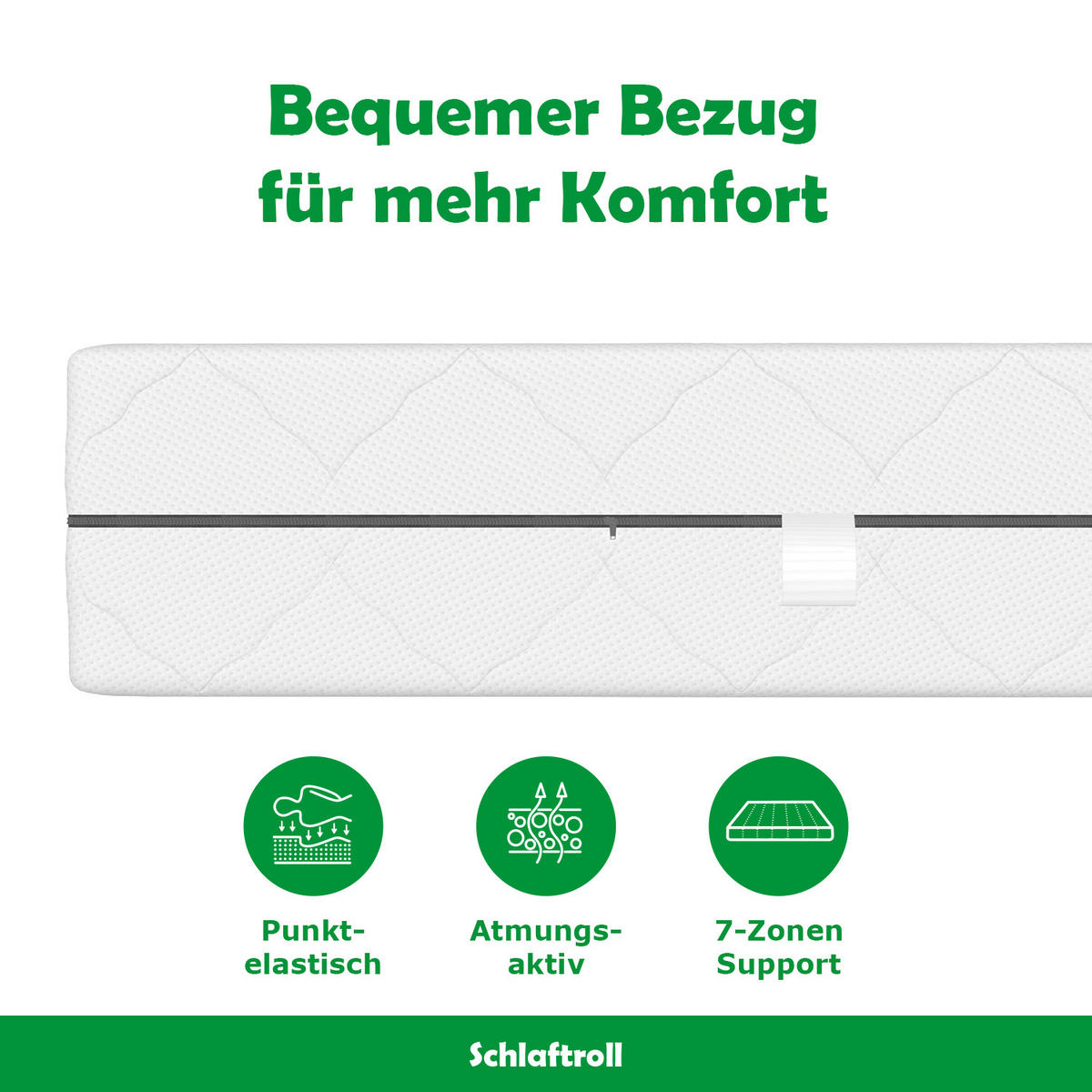 FEDERKERNMATRATZE H3 Komfort 140x200 - Weiß, Textil (140/200cm) - Schlaftroll