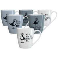 HENKELBECHER Möwe grau 360 ml 6er Set - Grau, Keramik (0.36L) - Ritzenhoff Breker