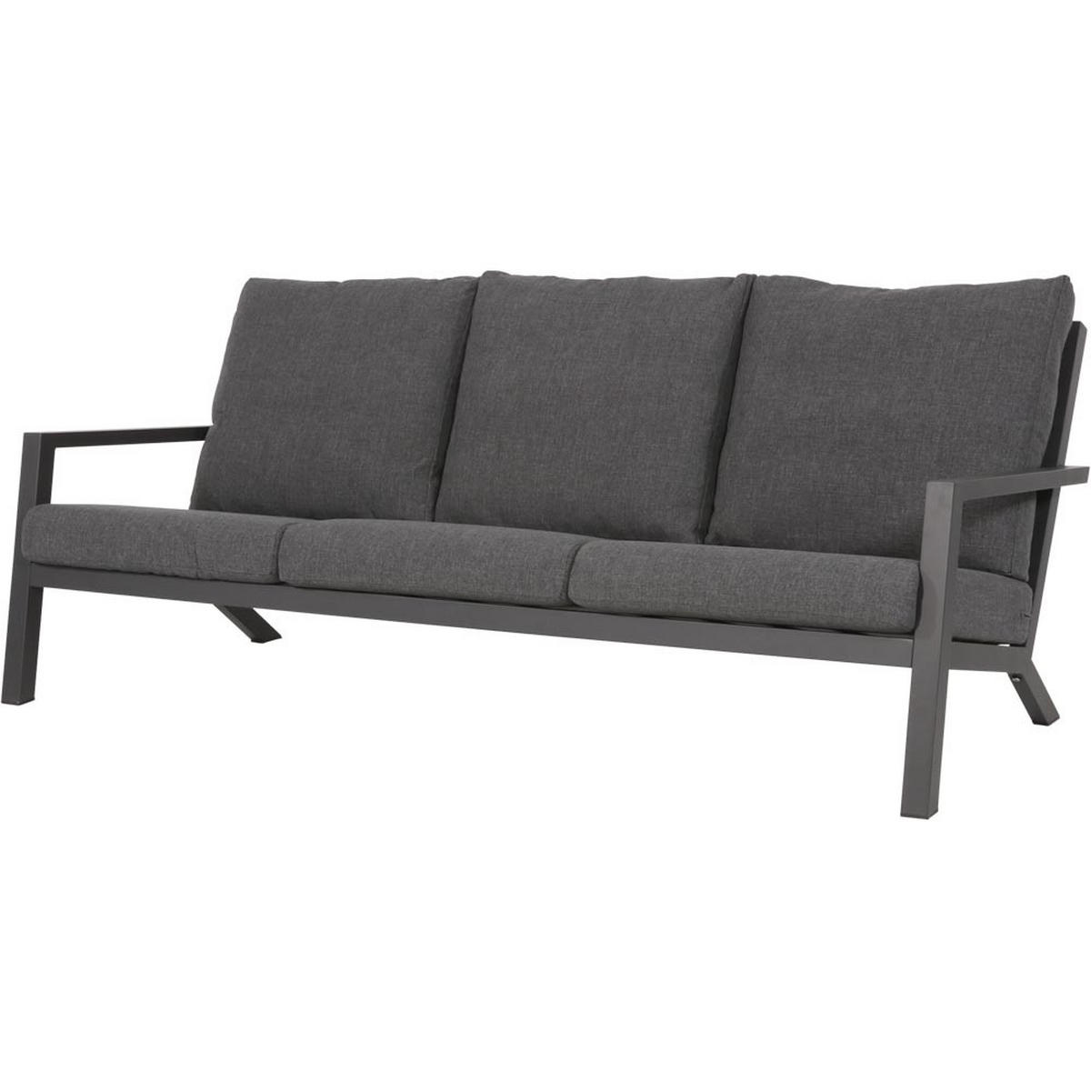 ZWEISITZER-SOFA Down - Grau - 205/97/79 cm - Grau, Metall (97/79/205cm) - Lesli Living