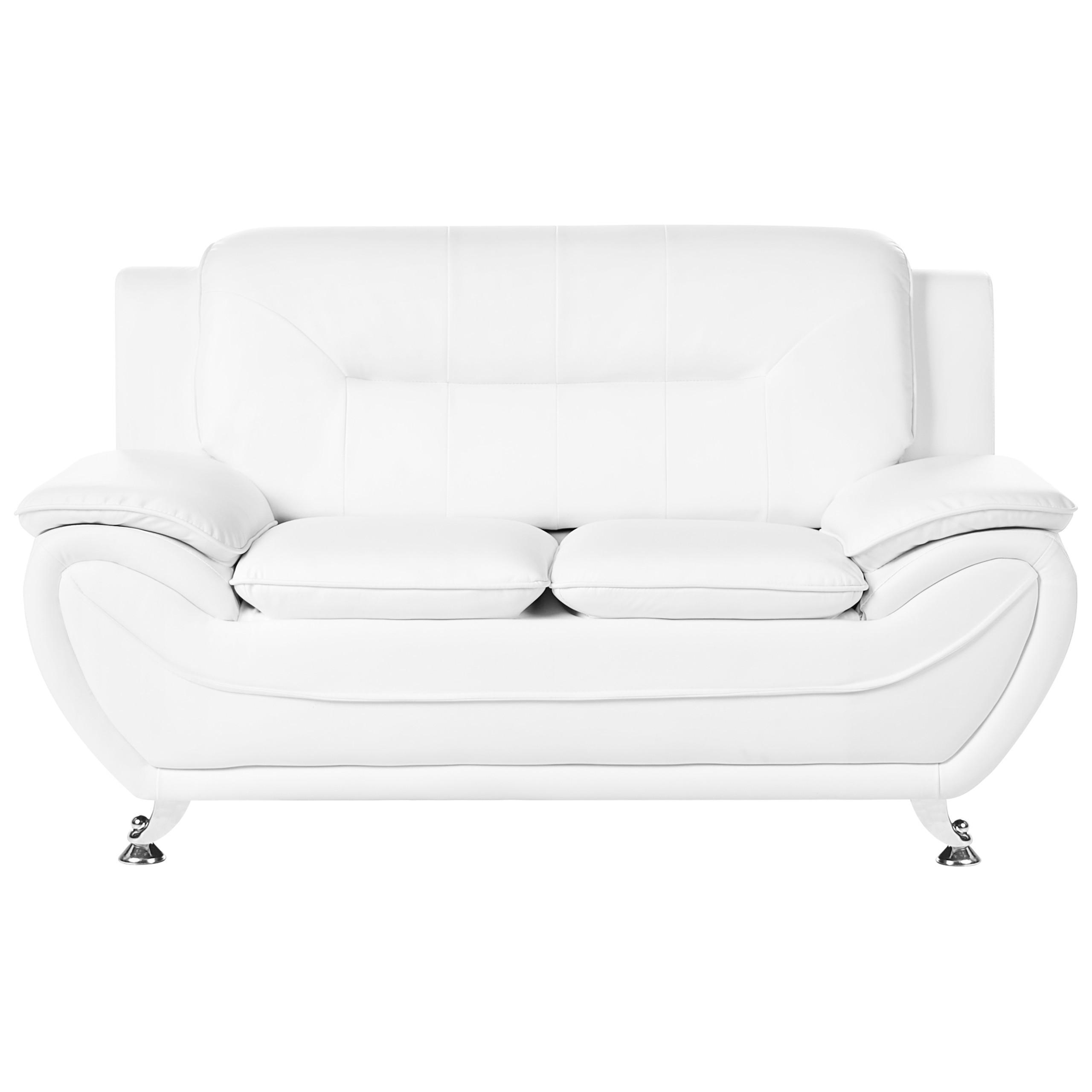 Beliani 2-Sitzer-Sofa Weiß, Silber 147x86x78 cm