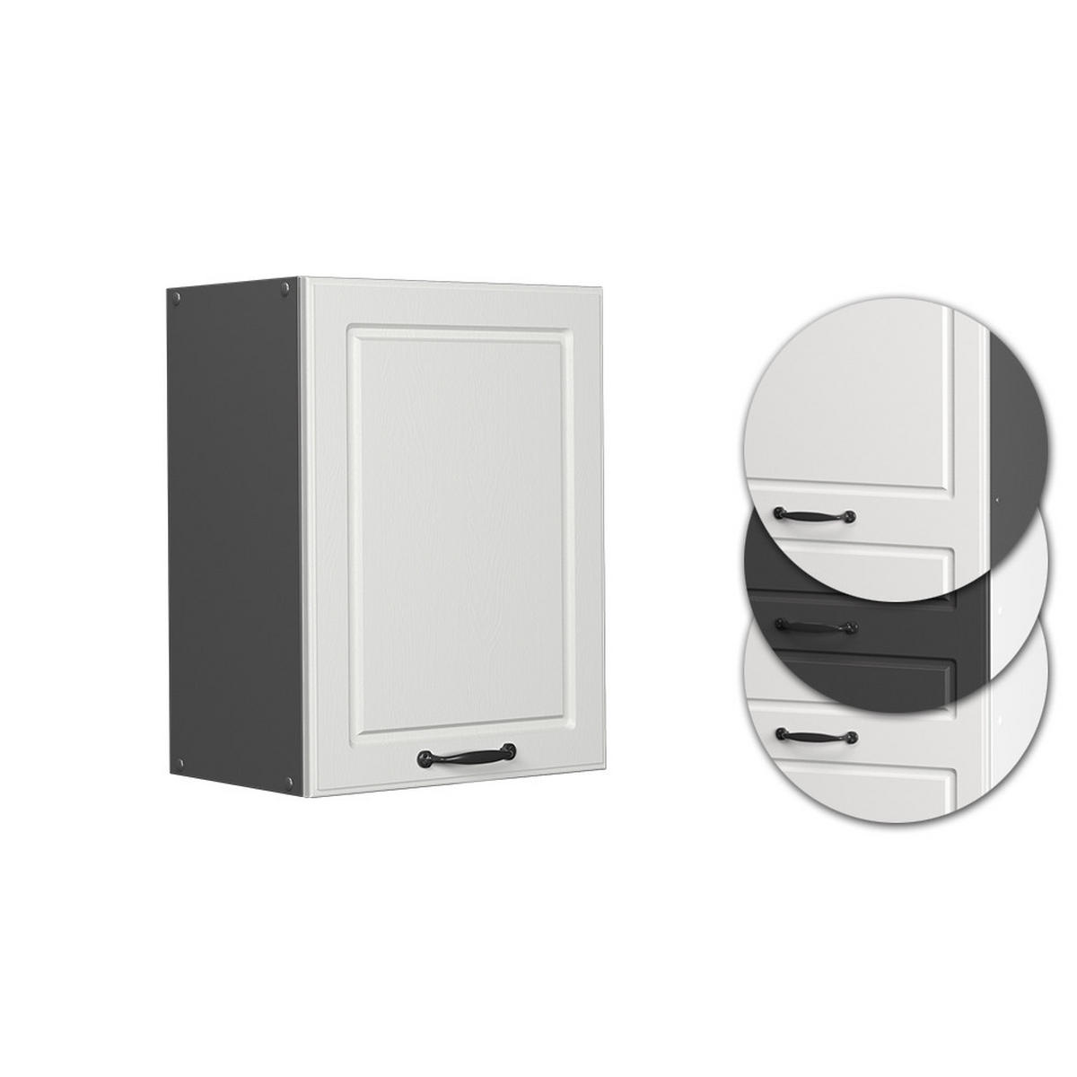 HÄNGESCHRANK R-Line Weiß Landhaus 45 cm - Anthrazit/Weiß, Holzwerkstoff (45/60/31cm) - Vicco