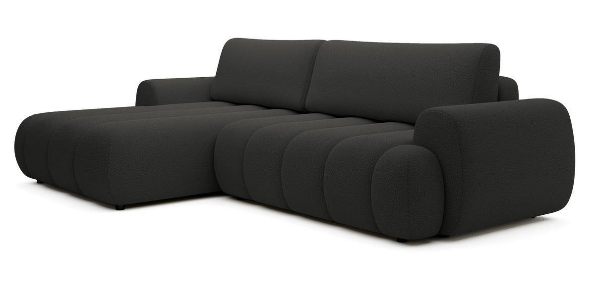 ECKSOFA mit Bettkasten Puro 270 cm, Links, Dunkelgrau - Dunkelgrau, Holz (272/168cm) - Emporius