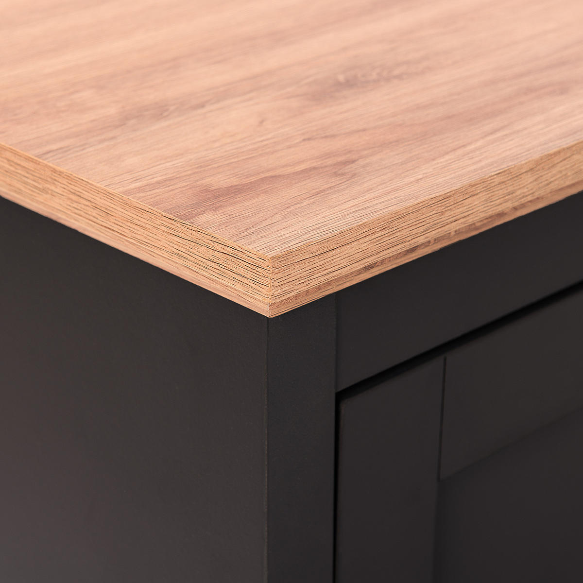 TV STOLEK Šedý, Světle hnědý, GARET 40/120/50 cm - šedá, kompozitní dřevo (120/50/40cm) - Beliani