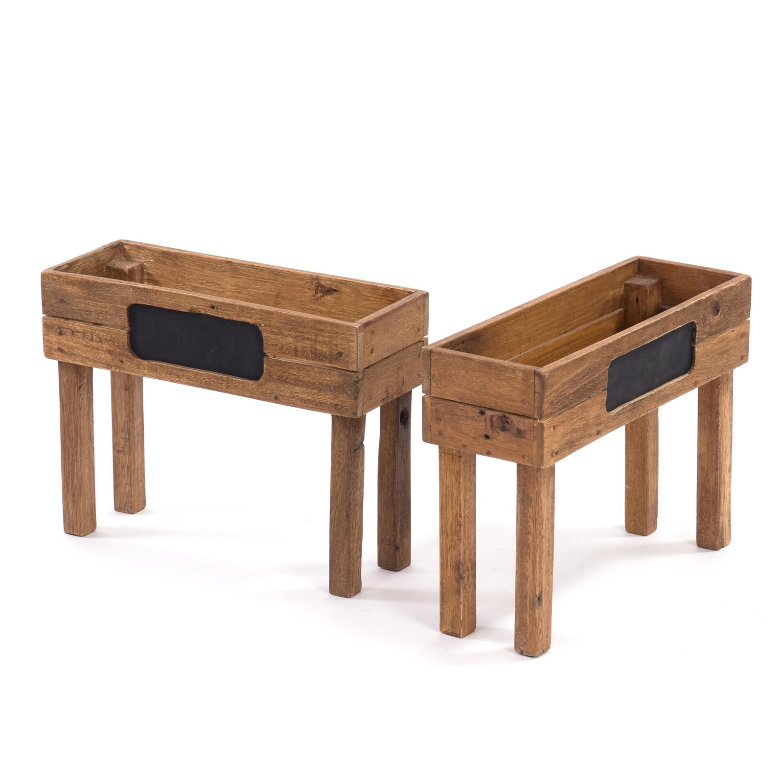 PFLANZKISTE Basilic Recyclingholz massiv, beschriftbar, stapelbar naturfarben - Naturfarben, Holz (30cm) - DESIGN DELIGHTS