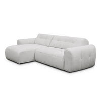 ECKSOFA LUMERO 4-Sitzer LINKS, hellgrau - Hellgrau/Schwarz, Holz/Textil (275/166cm) - Courtois Laville