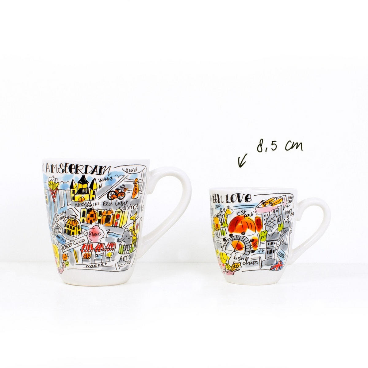 MINI-BECHER London in Bunt - 200 ml - Multicolor, Keramik (0.2L) - Blond Amsterdam