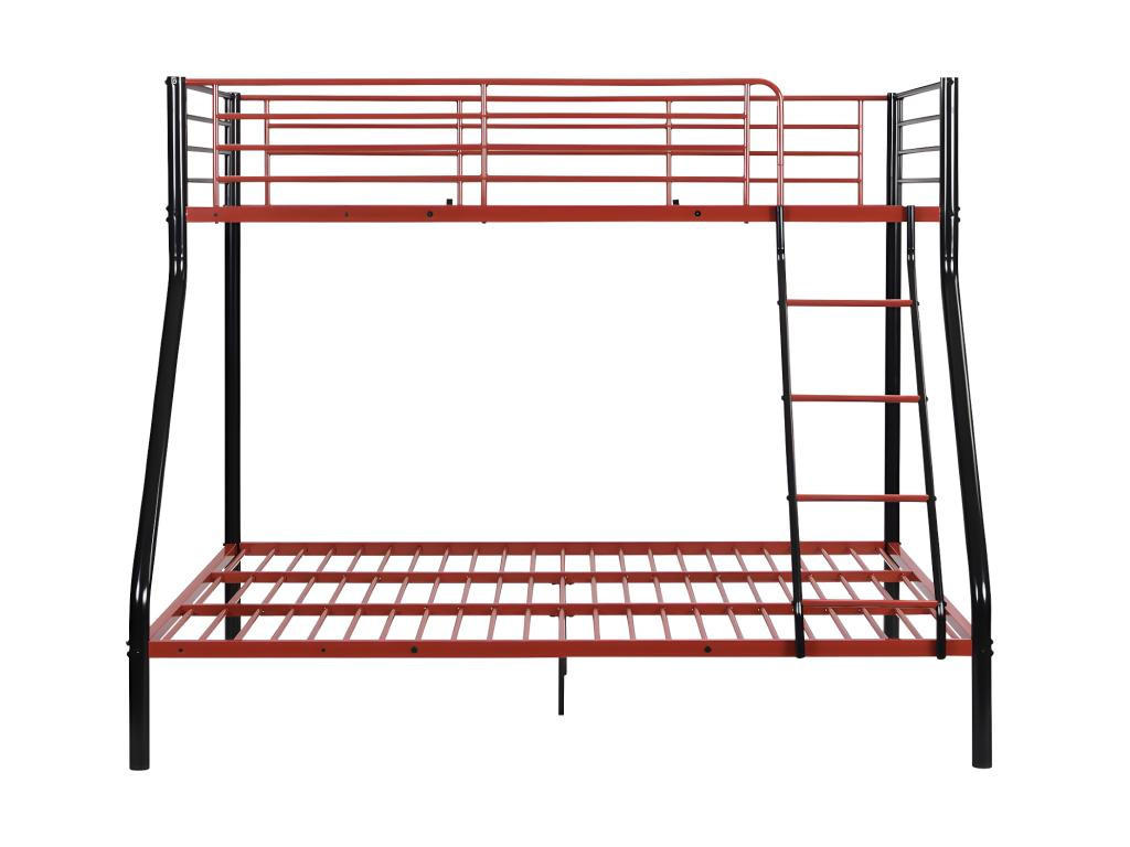 ETAGENBETT - 90 & 140 x 190 cm - Stahl - Schwarz & Rot - ELEVATIO IV - Rot/Schwarz, Metall - Vente-Unique
