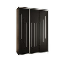 SCHWEBETÜRENSCHRANK 235,2/180/45 3-türig - Silberfarben/Schwarz, Holz/Metall (180/235/45cm) - Abiks Möbel