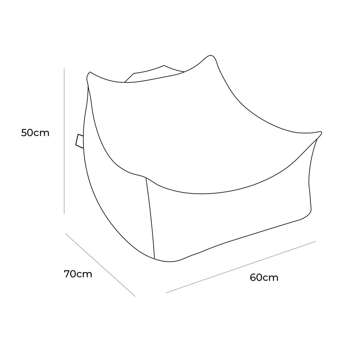 SITZSACK für Kinder, Eckig, Bearly, Cremig - Creme, Textil (60/50/70cm) - MeowBaby