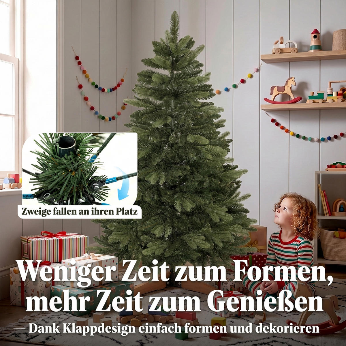 WEIHNACHTSBAUM PVC Stahl Grün - Grün, Kunststoff (150cm) - HOMCOM