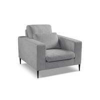SESSEL Chenille Stoff Grau - Hellgrau/Schwarz, Holzwerkstoff/Textil (93/88/105cm) - Makamii