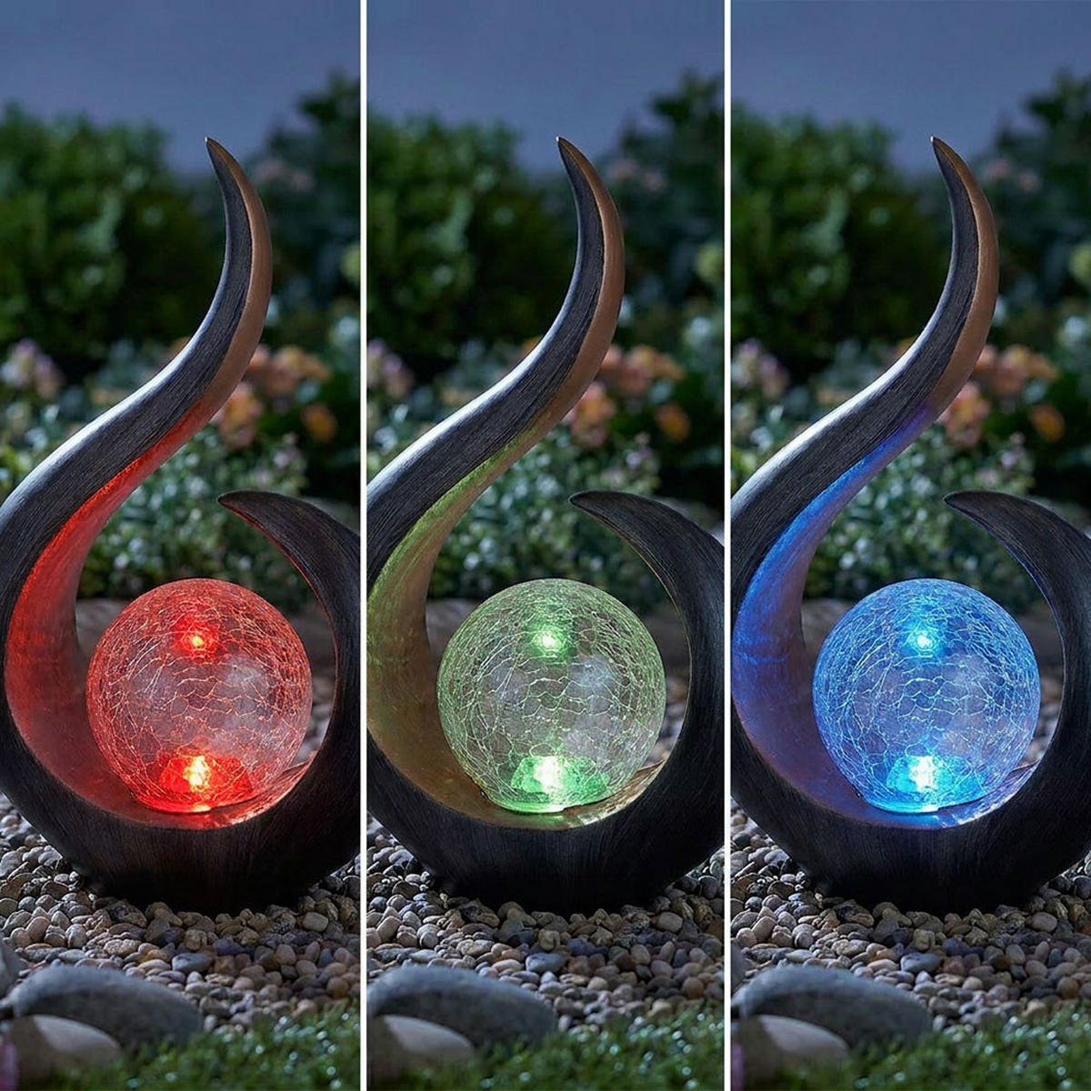 2X LED AUSSENLEUCHTE Solarlampe Schwarz matt 2er Set - Schwarz, Glas (22.5/10/33.5cm) - Globo Lighting