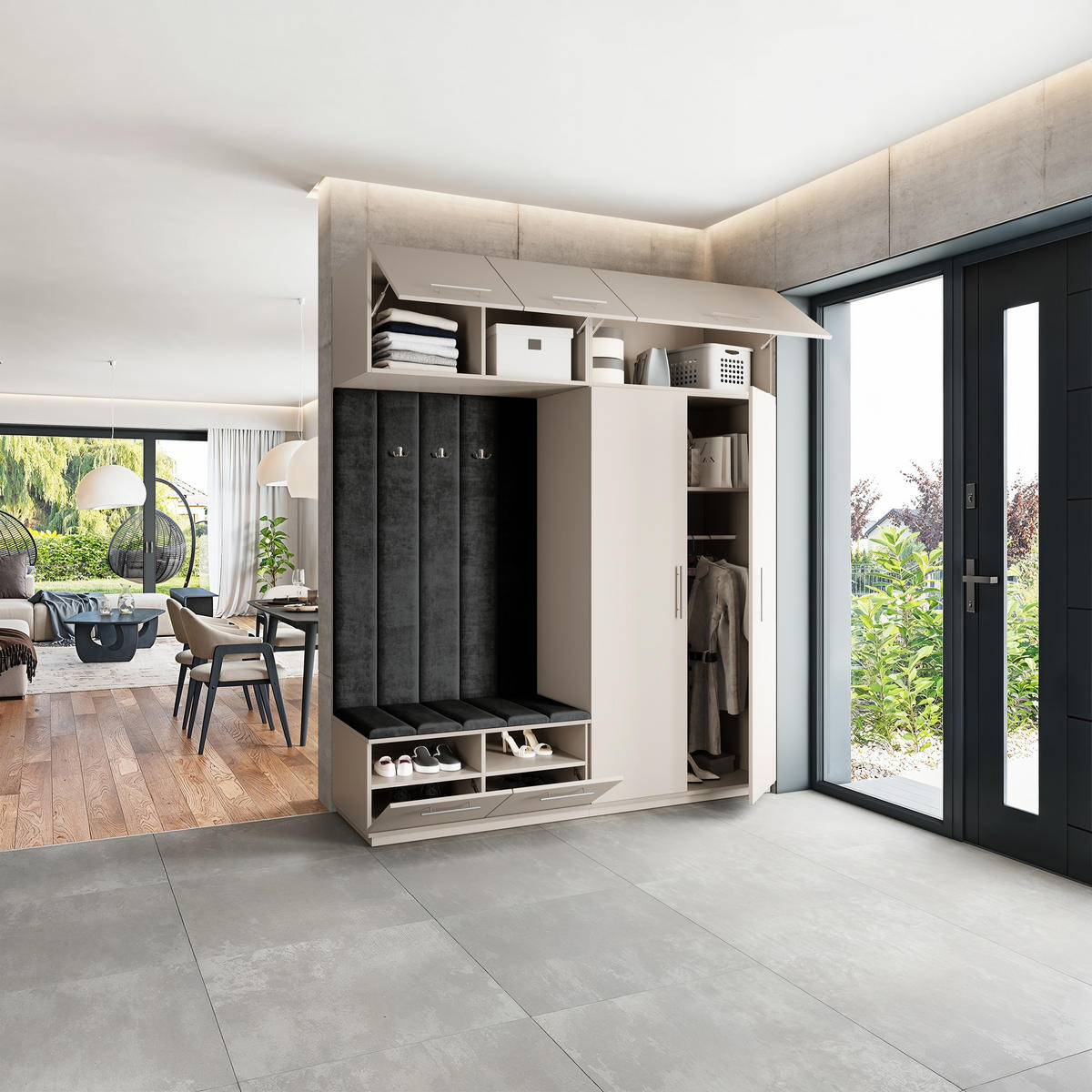 GARDEROBENSCHRANK REMA 200/240/60 cm Modern Kaschmir - Kaschmir, Holzwerkstoff (200/240/60cm) - MASSENO