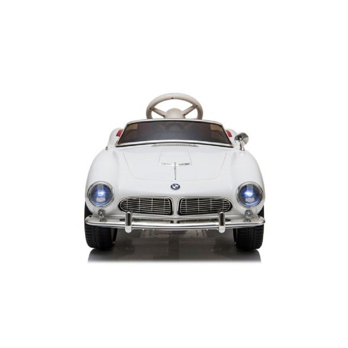 KINDER ELEKTROAUTO BMW 507 Oldtimer EVA-Gummireifen, lizenziert, 2x 35-W-Motoren, Kunstledersitz - Weiß, Kunststoff (115/55/50cm) - Es-Toys