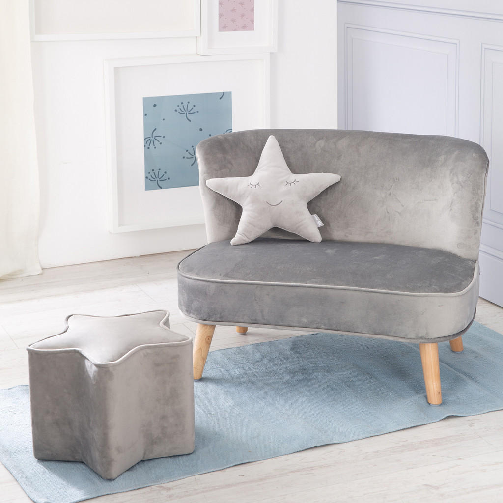 Thumbnail - Roba Kindersofa, Grau, Textil, Füllung: Polyester, 70x50x48 cm, Kinder- & Jugendzimmer, Kindermöbel, Kindersitzmöbel & -...