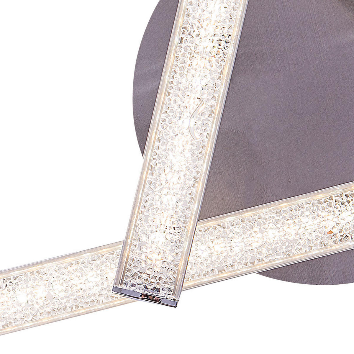 LED DECKENLEUCHTE Kristalloptik Silber - Silberfarben, Metall (60/60/12.5cm) - Globo Lighting