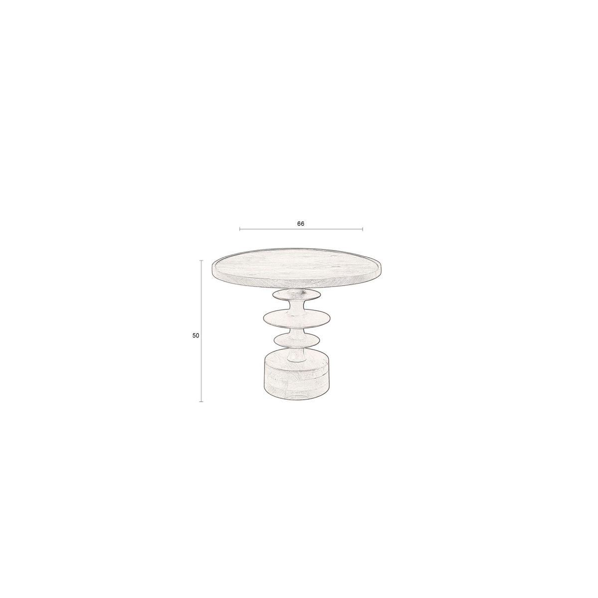 BEISTELLTISCH Cath Rund 66 cm - Braun, Holz (66/66/50cm) - Dutchbone
