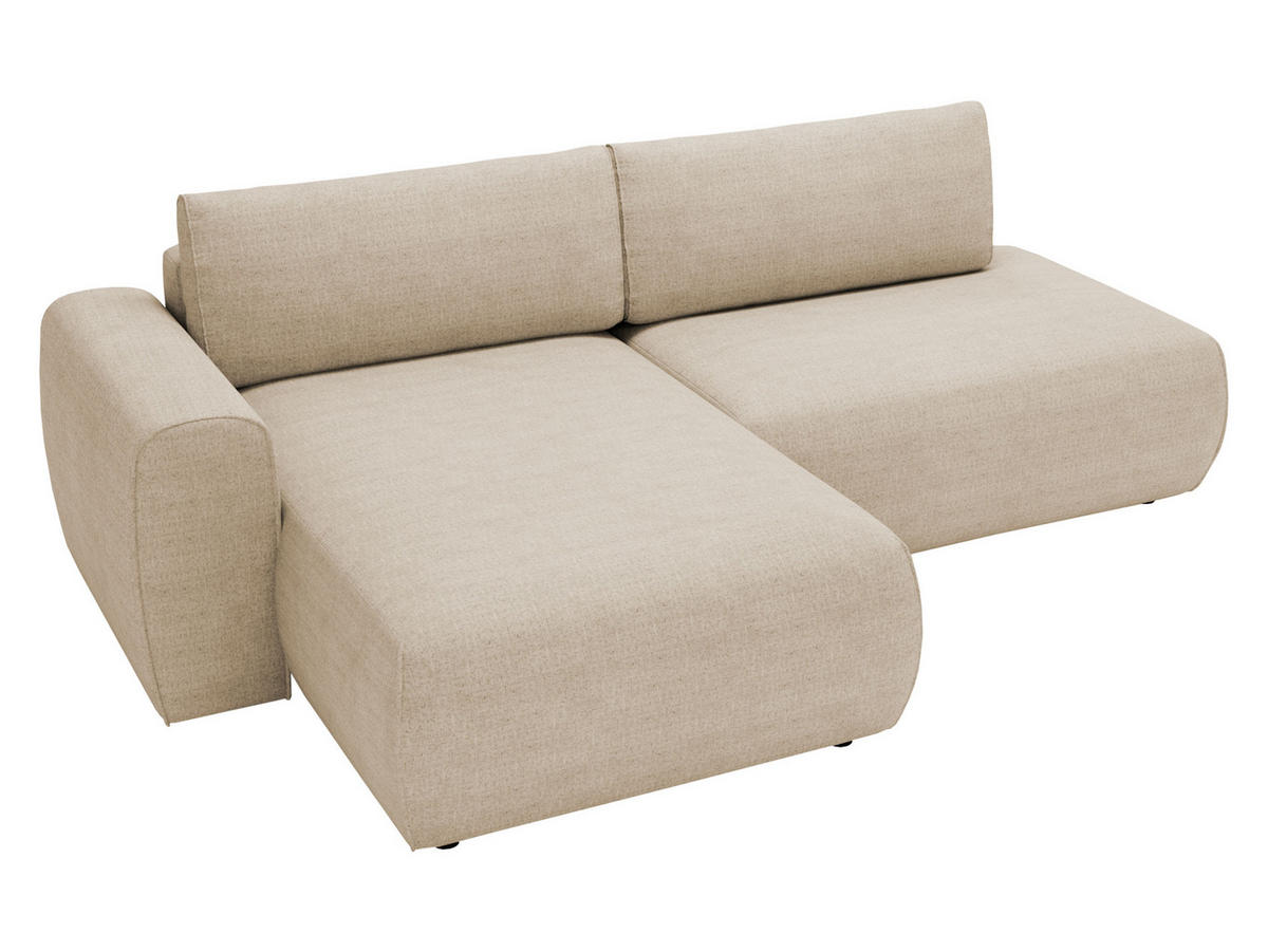 ECKSOFA Mila - Creme/Schwarz, Holzwerkstoff/Kunststoff (256/164cm) - MIRJAN24