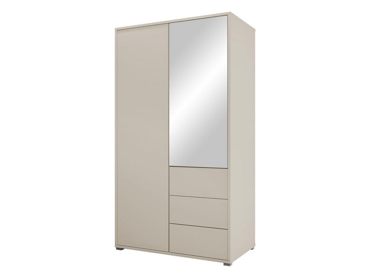 KLEIDERSCHRANK Gesita 2D3SZ - Kaschmir/Silberfarben, Holzwerkstoff/Kunststoff (100/178/59cm) - MIRJAN24