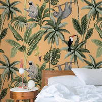 TAPETE Dschungel aus echtem Papier, 200x280cm, 8 Bögen - Orange, Papier (200/280cm) - WALLPAPERS4BEGINNERS