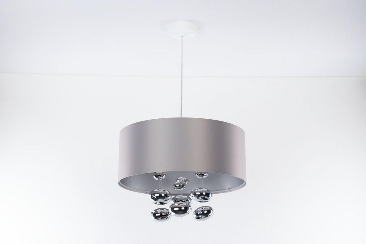 HÄNGELEUCHTE Grau 40/96 cm - Silberfarben/Grau, Kunststoff (40/1/96cm) - ONZENO