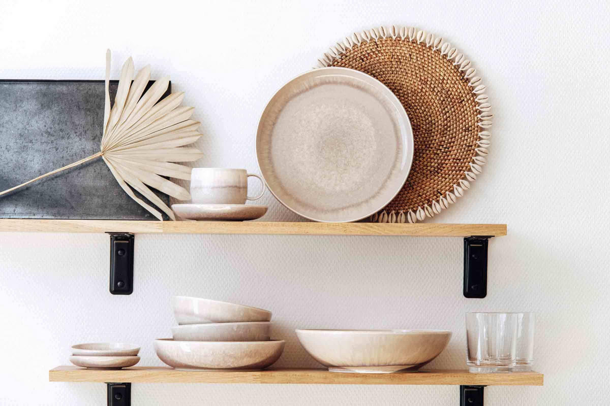 FRÜHSTÜCKS-SET Perlemor Sand beige 6er Set - Beige, Keramik (28/22/38cm) - like.Villeroy & Boch
