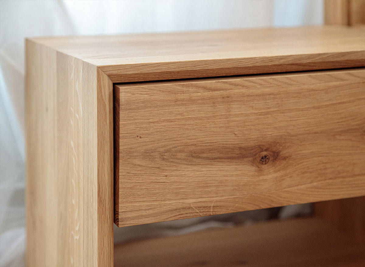 2ER-SET NACHTKONSOLE Adria Wildeiche Natur 50 / 35 / 35cm - Eichefarben, Holz (50/35/35cm) - Feldmann-Wohnen