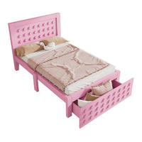 KINDERBETT 90/190 cm Rosa mit kreativem Blockdesign und Stauraum - Pink, Holzwerkstoff (90/190cm) - OKWISH