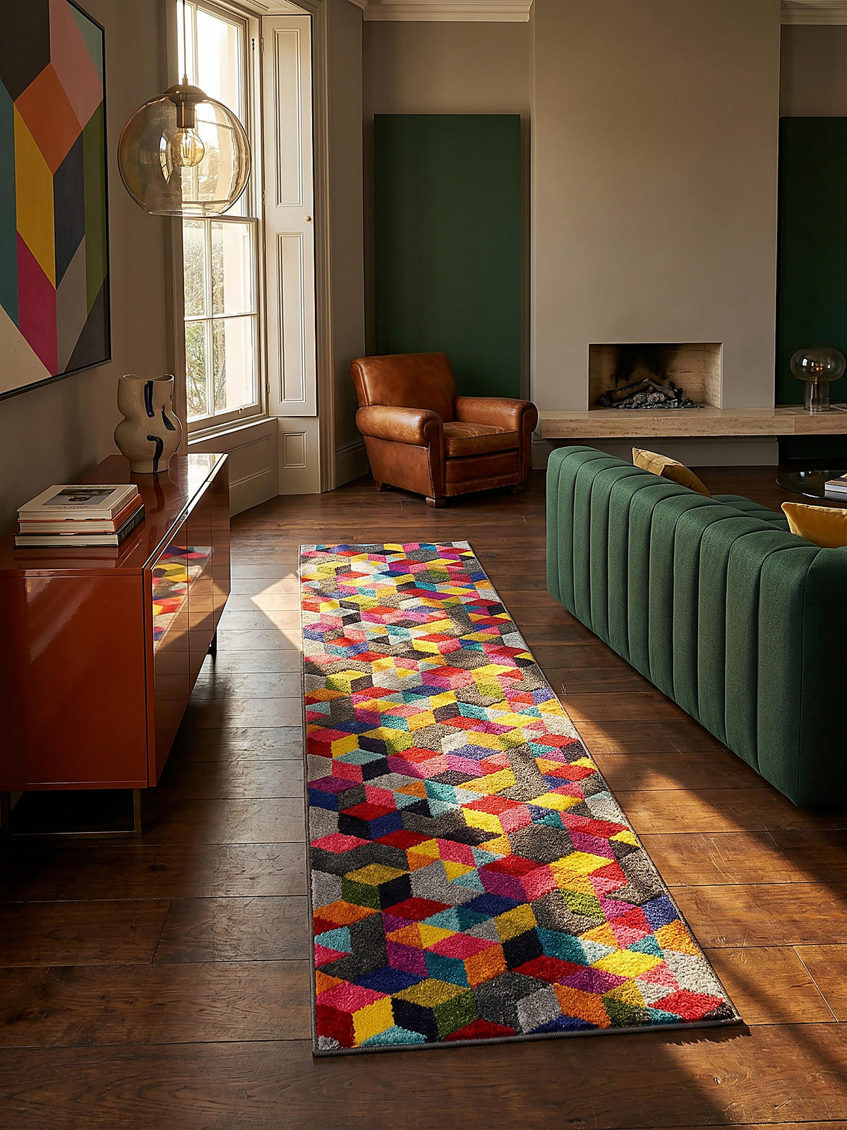 TEPPICH MEON, geometrisch, aus Polypropylen, Bunt, 66 x 230 cm - Multicolor, Textil (66/230cm) - KADIMA DESIGN