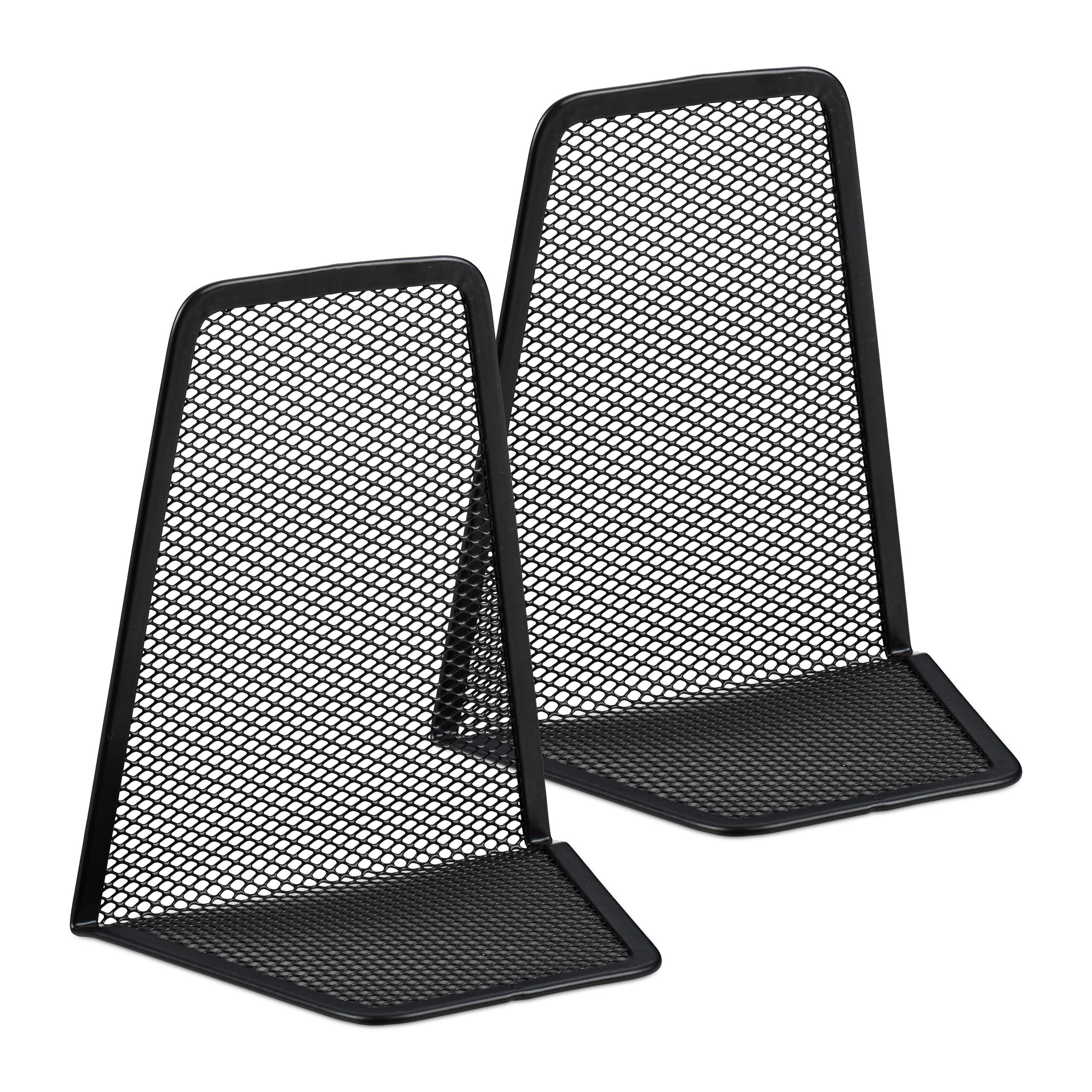 2XKNIHOVÁ podpora - čierna, kov (12.5/14.5/9cm) - Relaxdays