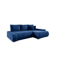 ECKSOFA Elmo - Dunkelblau, Holzwerkstoff/Textil (227/153cm) - Fun Möbel