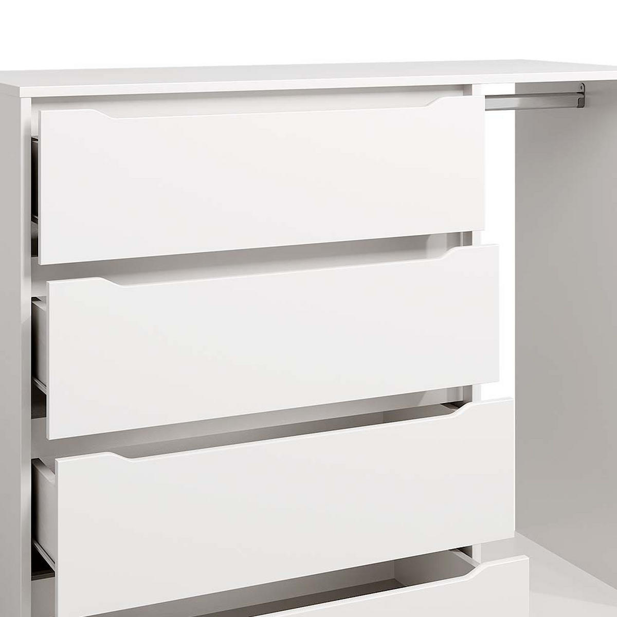 KINDERKLEIDERSCHRANK Ruben Weiß 120 x 101.9 cm mit 4 Schubladen - Weiß, Holzwerkstoff (120/101.9/48cm) - Vicco